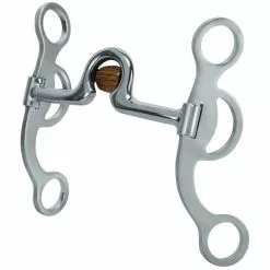 Weaver Leather Professional Argentine Bit, 5 in. Sweet Iron Ported Mouth with Copper Cricket and Inlay, 25-1775