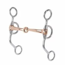 Weaver Leather Professional Argentine Horse Bit, 5 in. Copper Snaffle Mouth, 25-5883