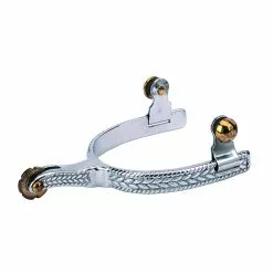 Weaver Leather Men's Roping Spurs with Engraved Band, 25-8500