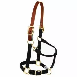Weaver Leather Original Breakaway Horse Halter with Adjustable Chin and Throat Snap, 35-6024-BK