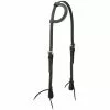 Weaver Leather Black Leather Flat Sliding Ear Headstall, 10-0012