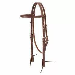 Weaver Leather Deluxe Latigo Leather Browband Headstall, Brown, 10-0266