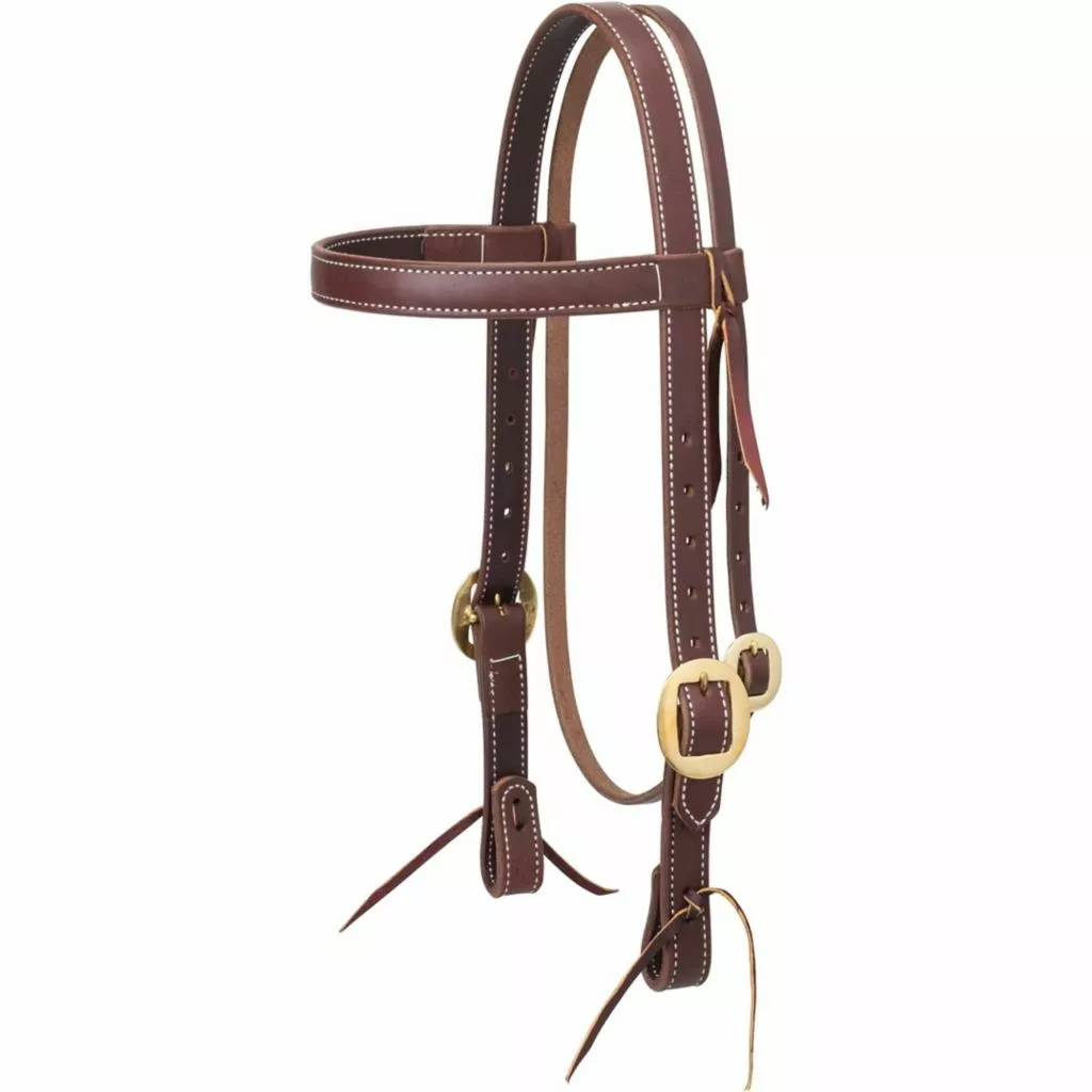 Weaver Leather Working Cowboy Browband Headstall, 1 in., Solid Brass, 10-0501 1 Weaver Leather Working Cowboy Browband Headstall, 1 in., Solid Brass, 10-0501