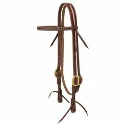 Weaver Leather Working Cowboy Economy Browband Headstall, 5/8 in., Solid Brass, 10-0512