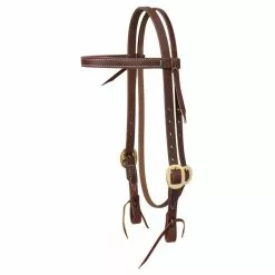 Weaver Leather Working Cowboy Economy Browband Headstall, 3/4 in., Solid Brass, 10-0513