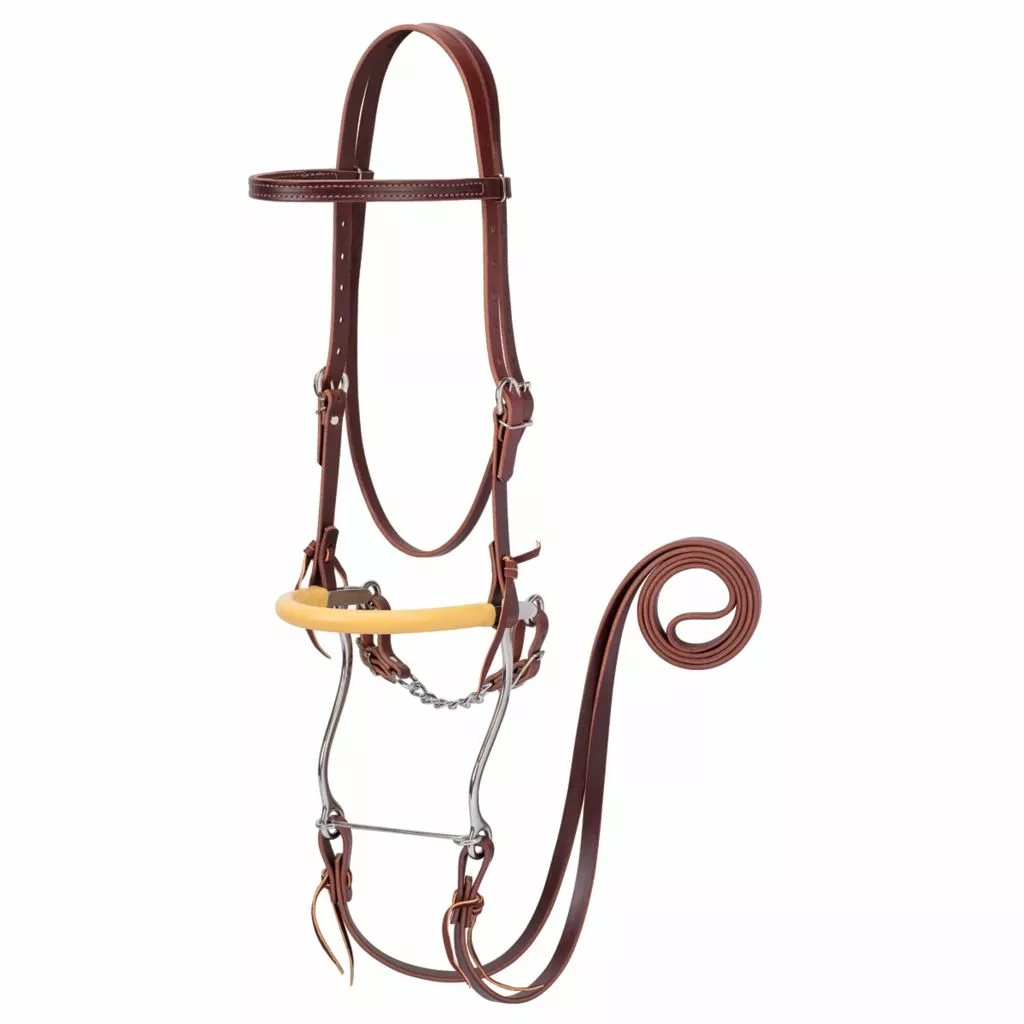 Weaver Leather Brow-band Hackamore Bridle, Burgundy, 8-1/2 Inch Hackamore, 7 Foot Reins, 20-0354 1 Weaver Leather Brow-band Hackamore Bridle, Burgundy, 8-1/2 Inch Hackamore, 7 Foot Reins, 20-0354