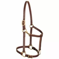 Weaver Leather Track Halter, 3/4 in. Leather, Cob, Mahogany, 10-0153
