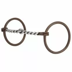 Weaver Leather Professional Ring Snaffle Horse Bit, 5 in. Twisted Curved Mouth, 25-1770