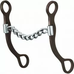 Weaver Leather Professional Antiqued Shank Horse Bit, 5 in. Sweet Iron Polished Chain Mouth, 25-1793