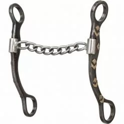 Weaver Leather Professional Shank Horse Bit with 5 in. Sweet Iron Polished Chain Mouth, 25-1850