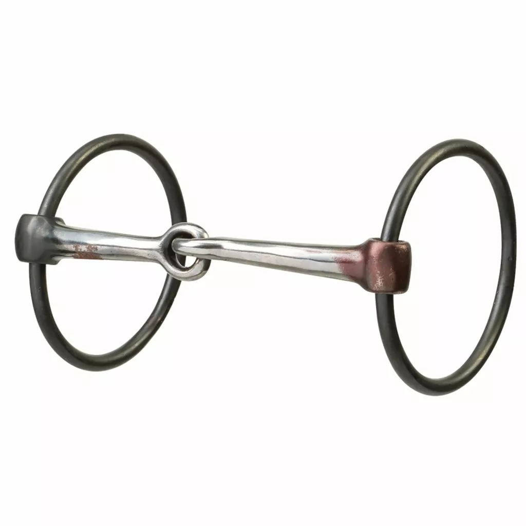 Weaver Leather Ring Snaffle Horse Bit with 5 in. Sweet Iron Snaffle Mouth with Copper Inlay, 25-1884 1 Weaver Leather Ring Snaffle Horse Bit with 5 in. Sweet Iron Snaffle Mouth with Copper Inlay, 25-1884