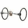 Weaver Leather Ring Snaffle Horse Bit with 5 in. Sweet Iron Smooth Lifesaver Mouth and Copper Rings, 25-1886