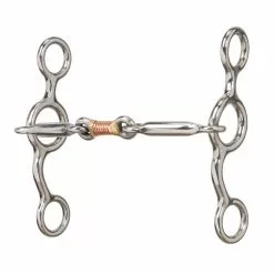 Weaver Leather All Purpose Horse Bit with 5 in. Sweet Iron Copper Wire Wrapped Dogbone Mouth, 25-1892