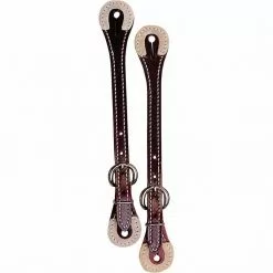 Weaver Leather Spur Straps with Rawhide Corners, Burgundy, 30-0661-BU