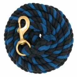 Weaver Leather Striped Cotton Lead Rope with Solid Brass 225 Snap, 5/8 in. x 10 ft., 35-1912-C4