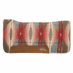Weaver Leather All Purpose Contoured Saddle Pad, 30 in. x 30 in., Red/Tan Diamond, 35-9303-H73