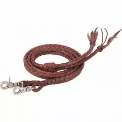 Weaver Leather Round Braided Latigo Split Reins, Brown, 1/2 in. x 7 ft., 50-1751