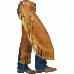 Weaver Leather Adult Pull-Up Fashion Chinks with Floral Yoke Set