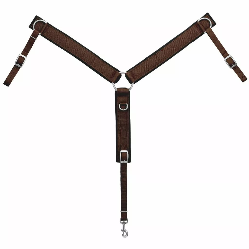 Weaver Leather Felt Lined 2 in. Ring-in-Center Horse Breast Collar, Brown, 35-2490-BR 1 Weaver Leather Felt Lined 2 in. Ring-in-Center Horse Breast Collar, Brown, 35-2490-BR