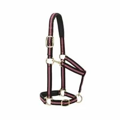 Weaver Leather Halter with Padded Adjustable Chin and Throat Snap, Striped Print, 35-7734-PK