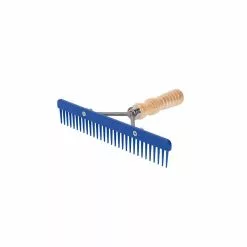 Weaver Leather Skip Tooth Livestock Comb with Wood Handle and Replaceable Blue Plastic Blade