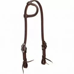 Weaver Leather Working Tack Sliding Ear Headstall with Buffed Brown Iron Hardware, 10-0600