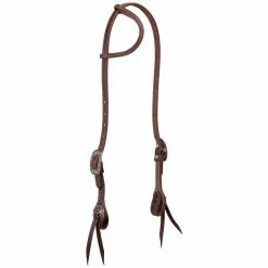 Weaver Leather Working Tack Sliding Ear Headstall with Floral Hardware, 10-0642
