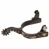 Weaver Leather Spurs with German Silver Floral Trim and Copper Dots, 25-7832