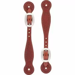 Weaver Leather Basketweave Skirting Leather Spur Straps, Thin, Oiled Chestnut, 30-0292-CH