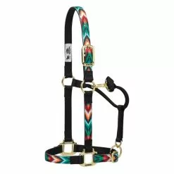 Weaver Leather Horse Halter with Adjustable Chin and Throat Snap, Nylon Chevron, 35-6785-P16