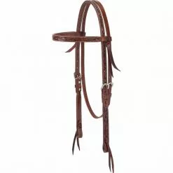 Weaver Leather Turquoise Cross Floral Carved 5/8 in. Browband Headstall, 45-0135