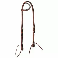Weaver Leather 5/8 in. Turquoise Cross Floral-Carved Sliding Ear Headstall, 45-0136