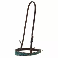 Weaver Leather Turquoise Cross Carved Turquoise Flower 1 in. Tapered Noseband