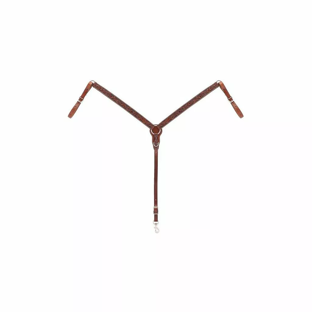 Weaver Leather Turquoise Cross Floral Carved 1-1/4 Inch Straight Breast Collar, 45-0320 1 Weaver Leather Turquoise Cross Floral Carved 1-1/4 Inch Straight Breast Collar, 45-0320