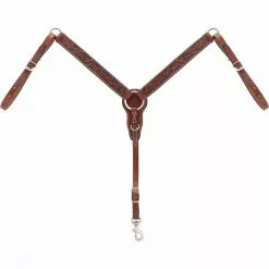 Weaver Leather Turquoise Cross Floral Carved 1-1/4 in. Straight Pony Breast Collar, 45-0321