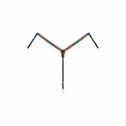 Weaver Leather Turquoise Cross Turquoise Beaded 1-1/4 in. Straight Breast Collar, 45-0327