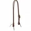 Weaver Leather Working Tack Slim Slit Ear Headstall, Rope Edge Hardware, Golden Chestnut, 10-0589