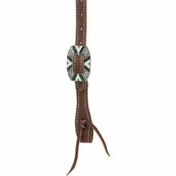 Weaver Leather Working Tack Slim Slit Ear Headstall, Rope Edge Hardware, Golden Chestnut, 10-0589 -Weaver Leather Sales Shop 1284000 A1