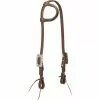 Weaver Leather Working Tack Sliding Ear Headstall, Scalloped Hardware, Golden Chestnut, 10-0594