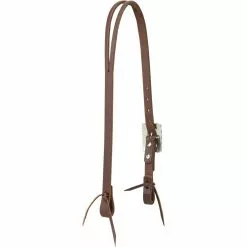 Weaver Leather Working Tack Slit Ear Headstall, Scalloped Hardware, Golden Chestnut, 10-0595